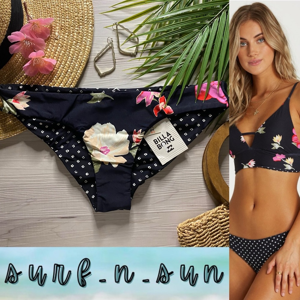 Billabong 🌺 Floral Reversible Lowrider Cheeky Bikini Bottom
